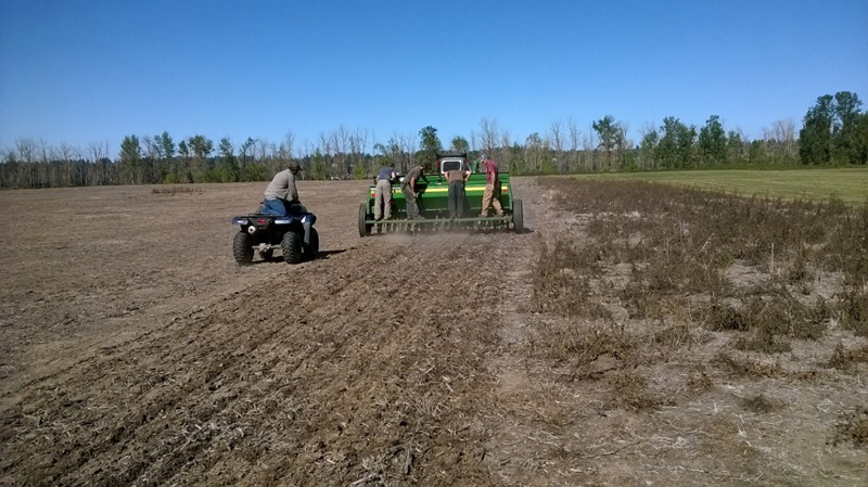 Two years of planning and preparation led up to this moment, the first run of the seed drill across a carefully prepared soil.