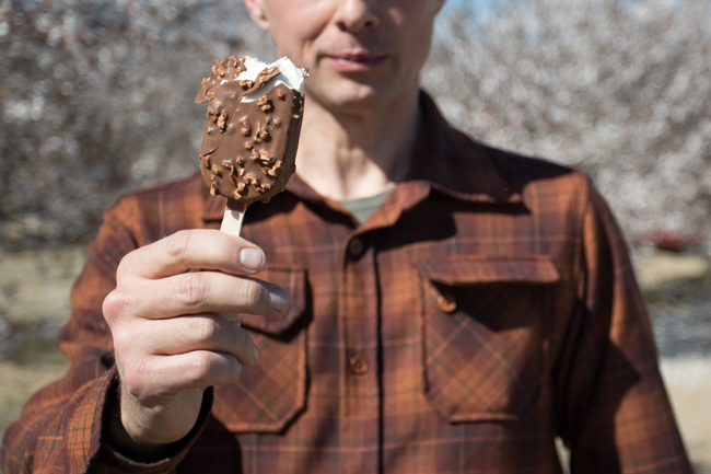 ice cream bar with almonds