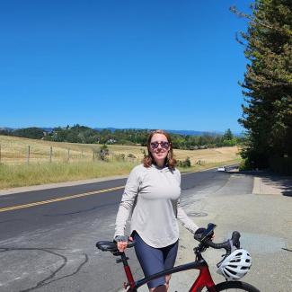 Justine and her bike 